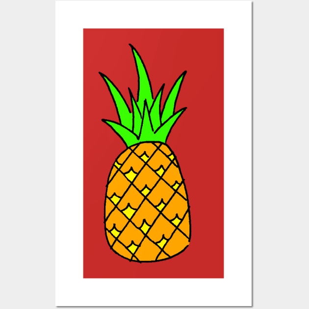 Pineapple!  cartoon tropical fruit Wall Art by Blaze_Belushi